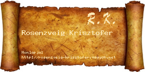 Rosenzveig Krisztofer névjegykártya